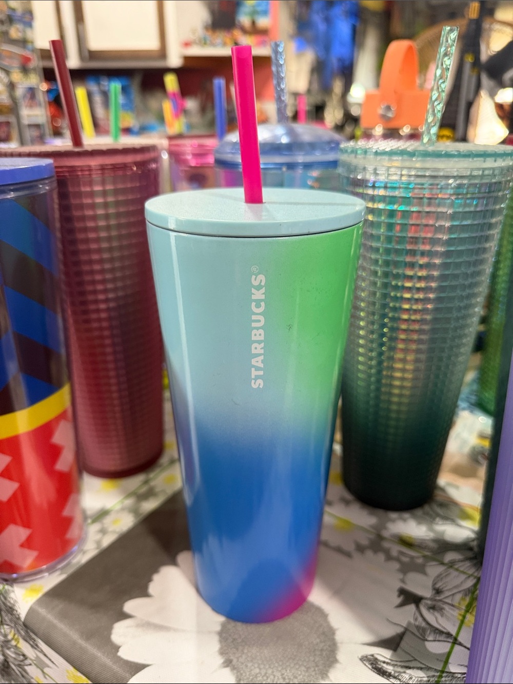 Starbucks Blue to Green Gradient Tumbler